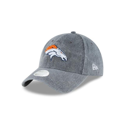 Grey Denver Broncos Hat - New Era NFL Faded Denim 9TWENTY Adjustable Caps USA1643097